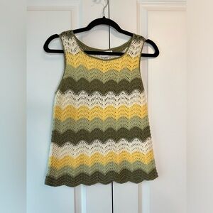 Judith Hart Women’s Vintage Crochet Chevron Knit Tank (Size PS)